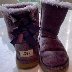Toddler girls UGG fleece boots with bows